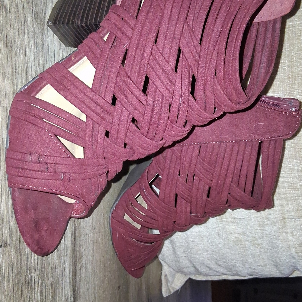 Burgundy Strappy Heels